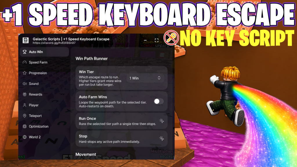 Galactic Script for +1 Speed Keyboard Escape (No Key): Complete Guide, Features & Latest Update