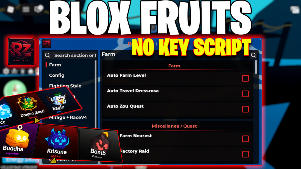 Blox Fruits Script – Redz Hub (NO KEY): Complete Guide, Features & Latest Update